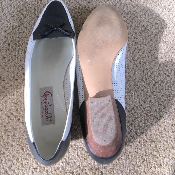 Vintage / navy and white leather flats - Picture 6 of 9